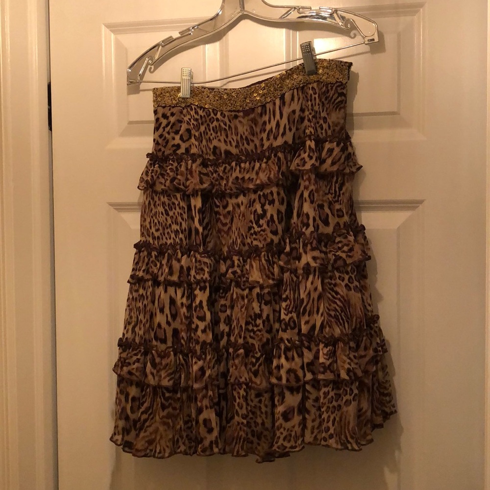Robert Rodriquez Leopard Print Skirt